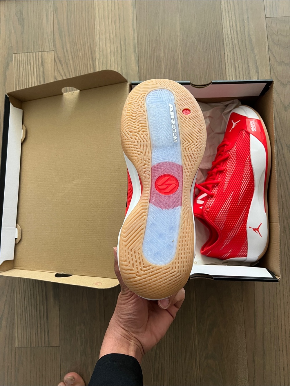 Jordan Low-Top Basketball Shoes in Red and White